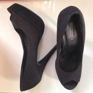 Black suede heels from HnM